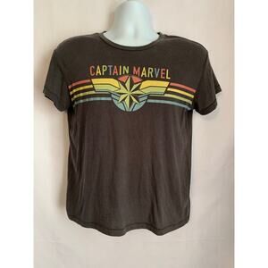 Captain Marvel Vintage Charcoal Gray Women Medium T Shirt